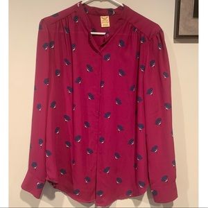 Burgundy Faded Glory size M (8-10) button down